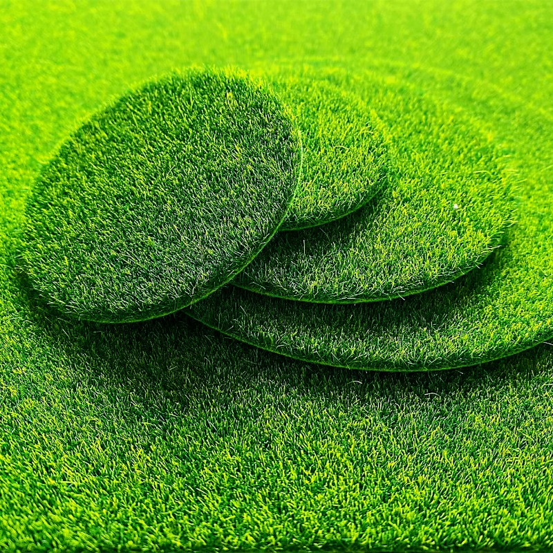 Terrarium Moss Art - 5/10 шт. круглых искусственных ковриков из