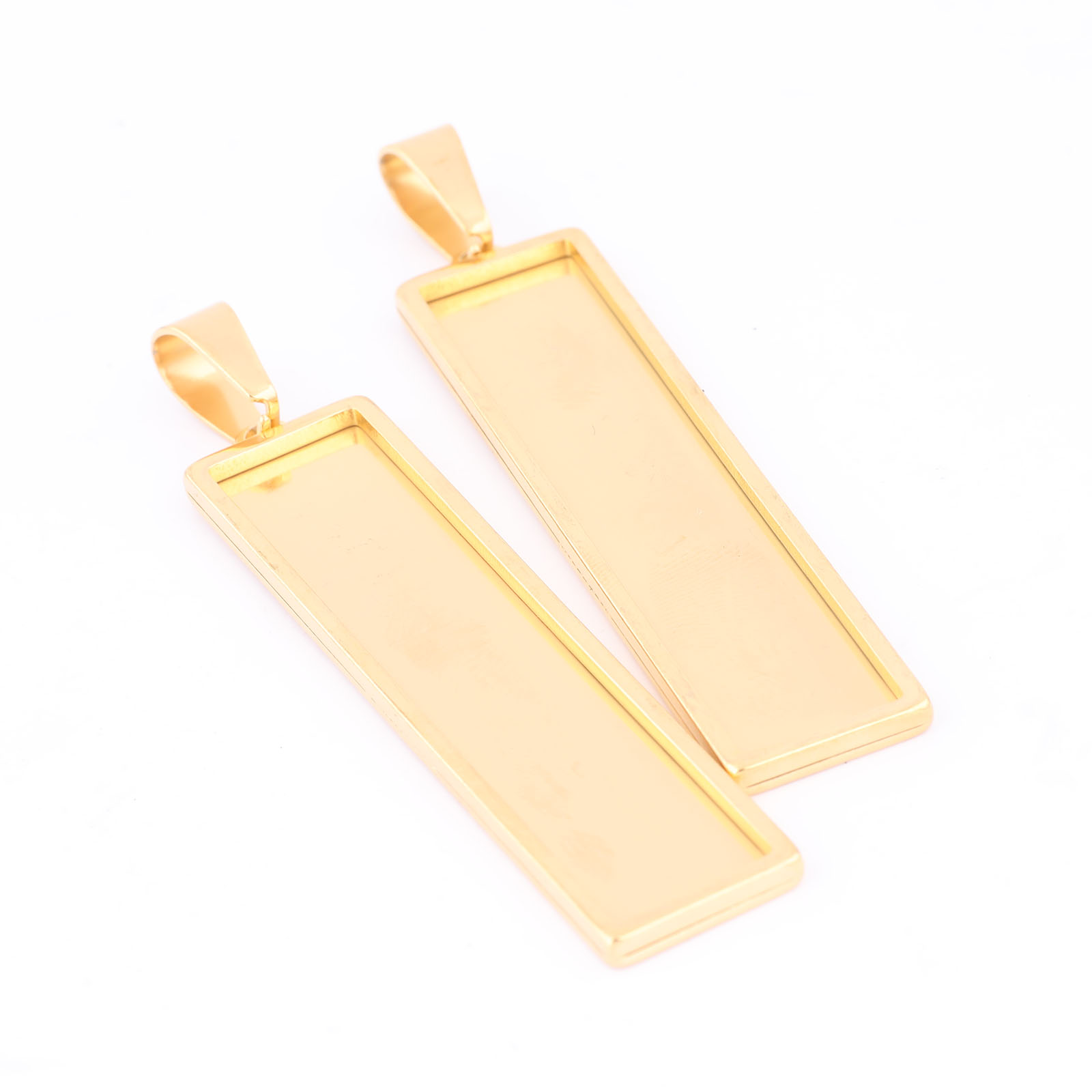 Bezels Set Pendant - 5 шт., позолоченные из нержавеющей стали,