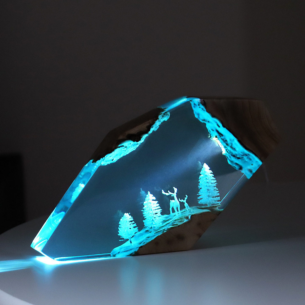 Resin Crafts - Настольное украшение «Лесная фея-олень»: персонализированный светящийся