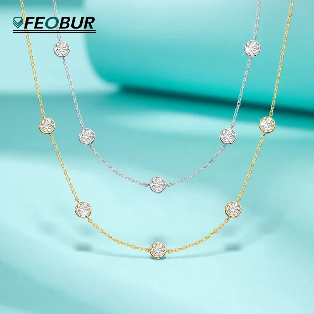 Bezels Set Pendant - Сертифицированное GRA ожерелье из муассанита 5