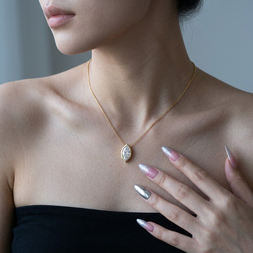 Подвеска-колье с муассанитом м – обзор и цена Bezels Set Pendant