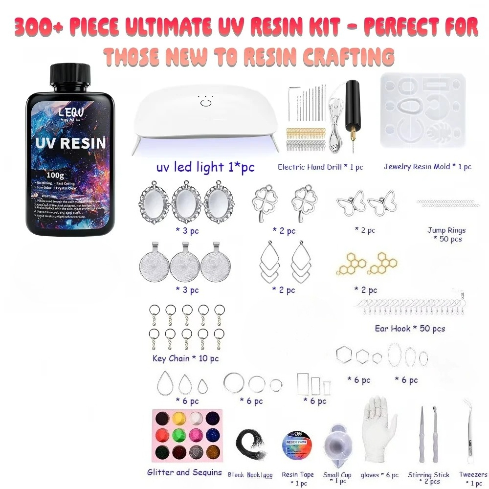 Набор из 300 предметов для изг – обзор и цена Epoxy Uv Resin Kit