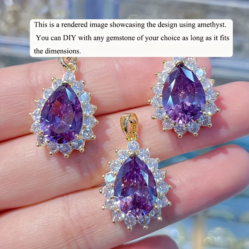 1 шт., розовое, золото, серебр – обзор и цена Bezels Set Pendant