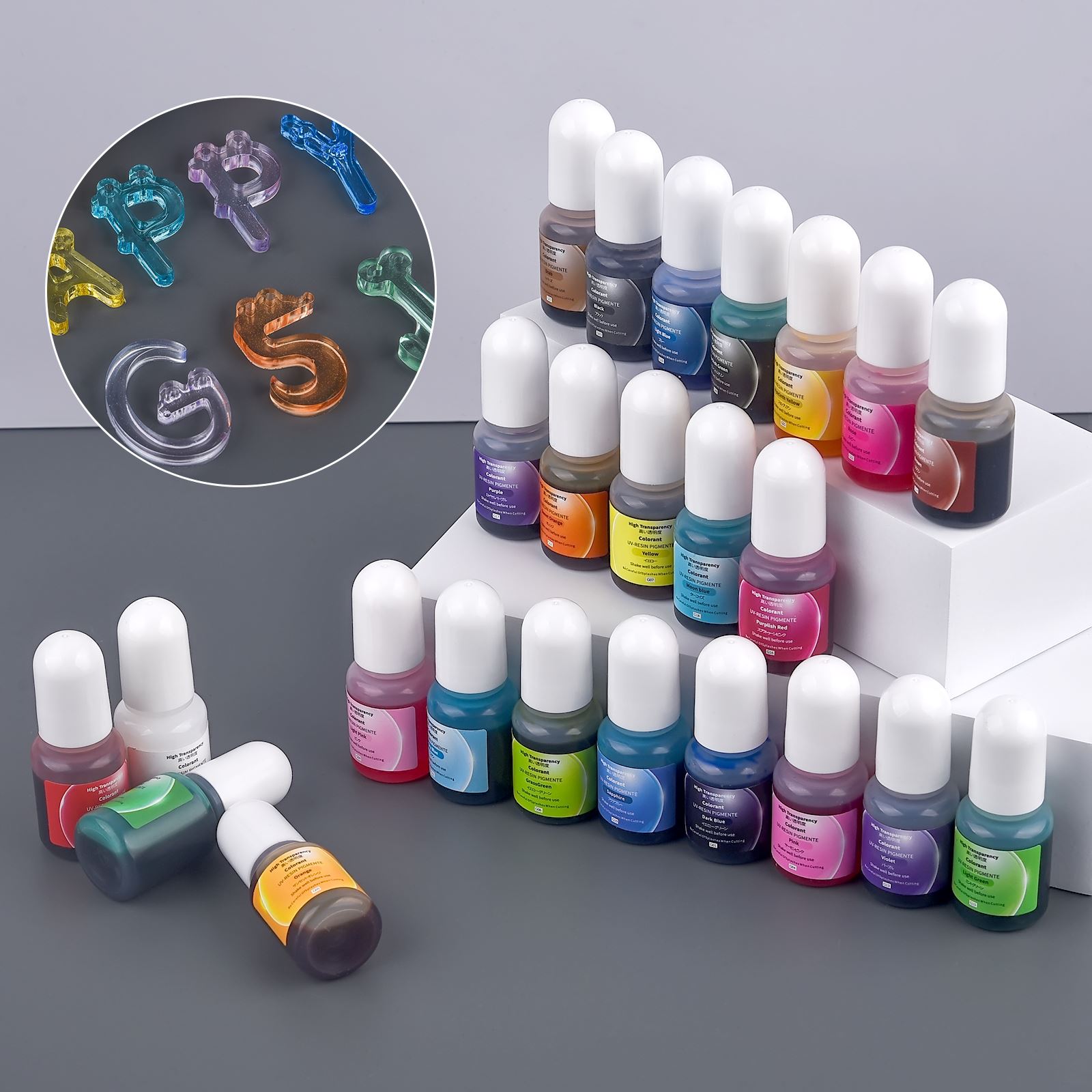 24 цвета, 5 мл, пигмент из эпо – обзор и цена Epoxy Uv Resin Kit