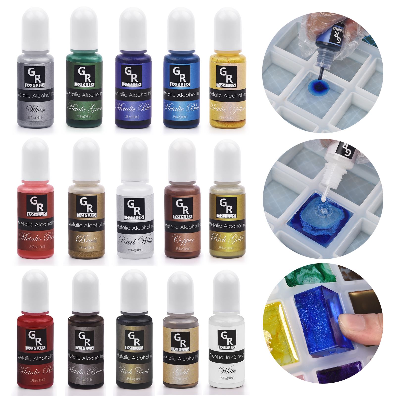 1 комплект, набор пигментов дл – обзор и цена Resin Dye Alcohol